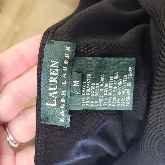 LAUREN Ralph Lauren Black maxi dress sleeveless size M classic luxury minimalist - Picture 8 of 9